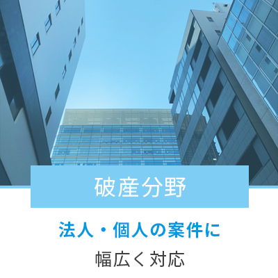 破産分野では個人・法人幅広く取り扱い